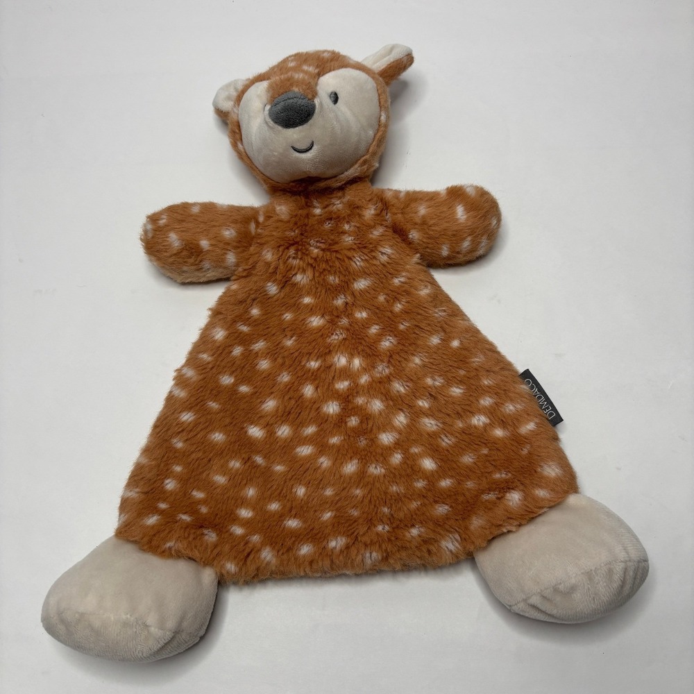 Demdaco FAWN Rattle Blankie Lovey Toy Deer Spotted Security Blanket w Rattle‎